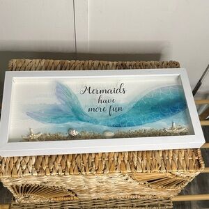 Mermaid Tail Wall Art with White‎ Frame Hobby Lobby